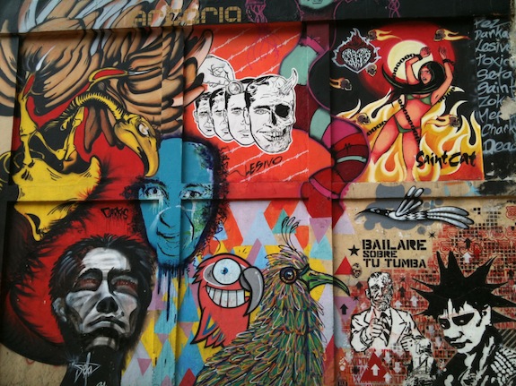 Graffiti in de wijk La Candelaria in Bogota